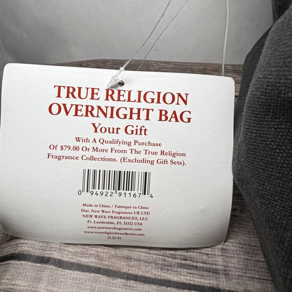 True Religion Overnight Duffel Bag Red Black 19x10x9 Carry On Horseshoe NWT